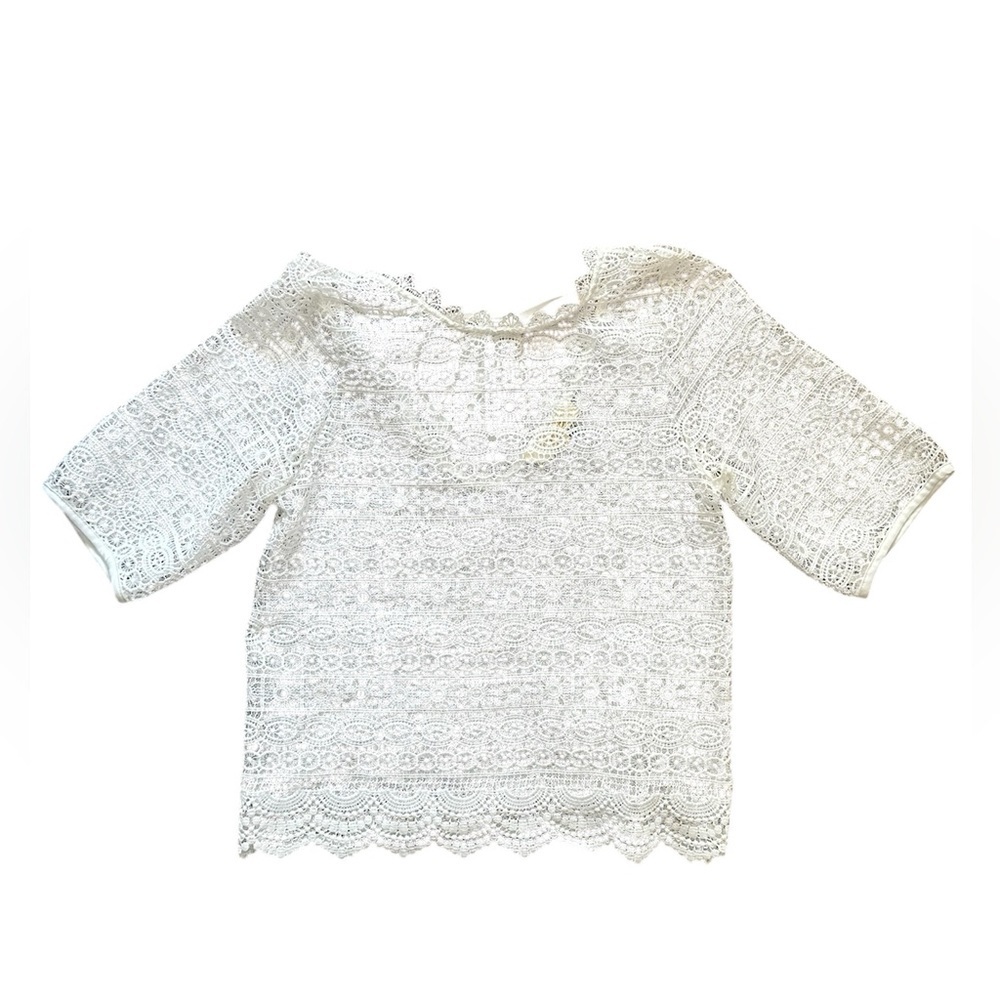 Rebellion women's white crochet lace top size S for a layered look